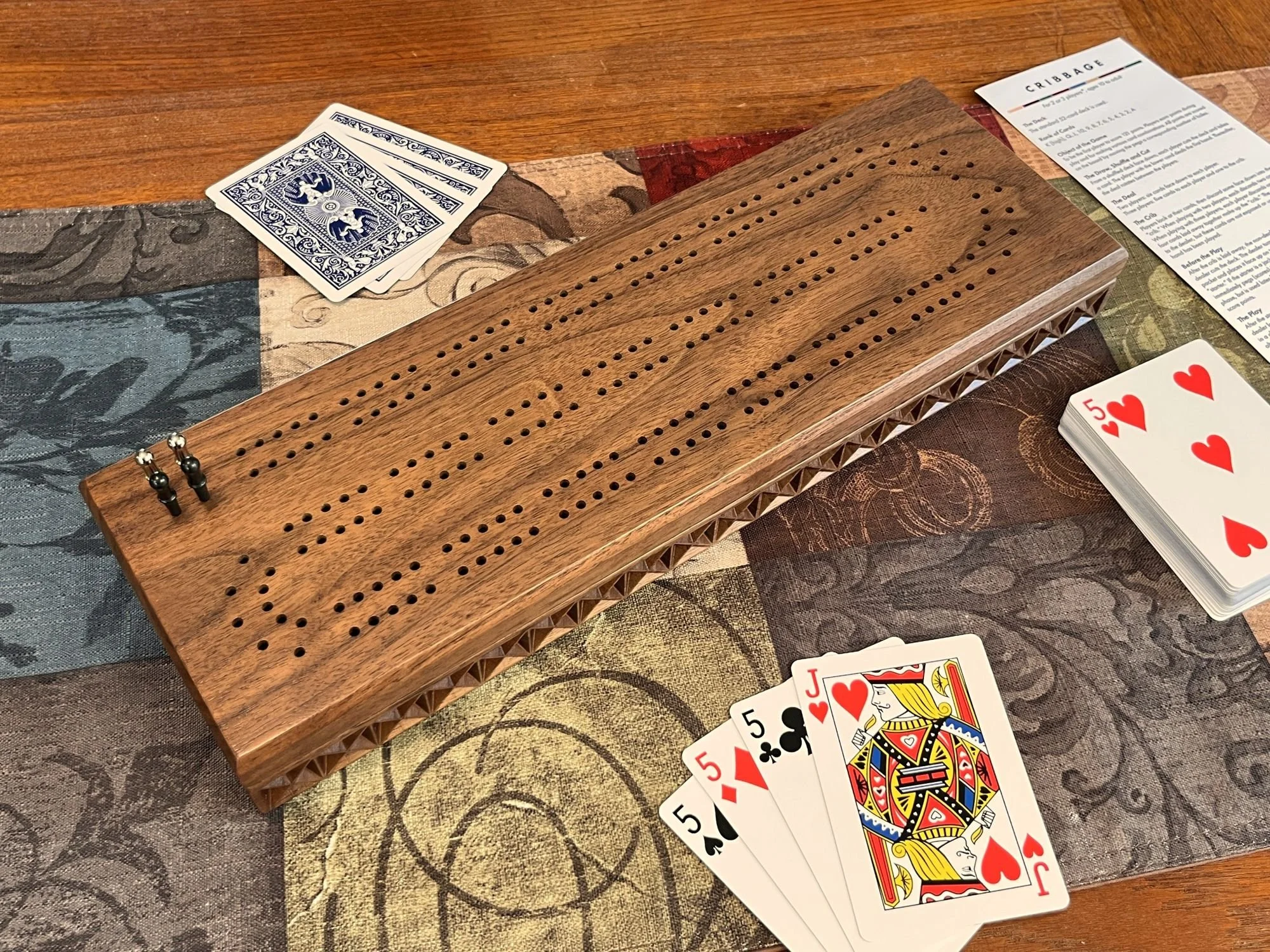 Handmade Wooden Cribbage Board for 2 players — Three Trees